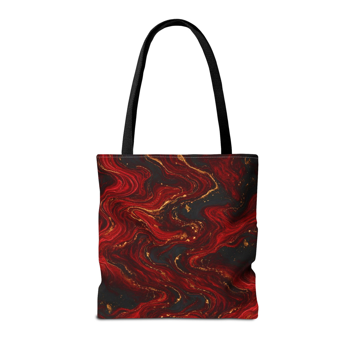 Red & Black Marble Tote Bag