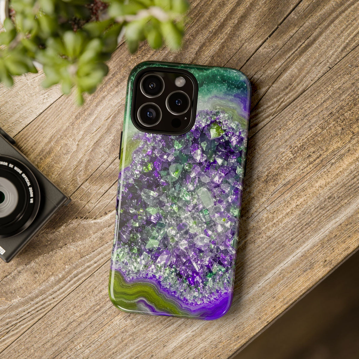Geode Core - Ruby Emerald Phone Case