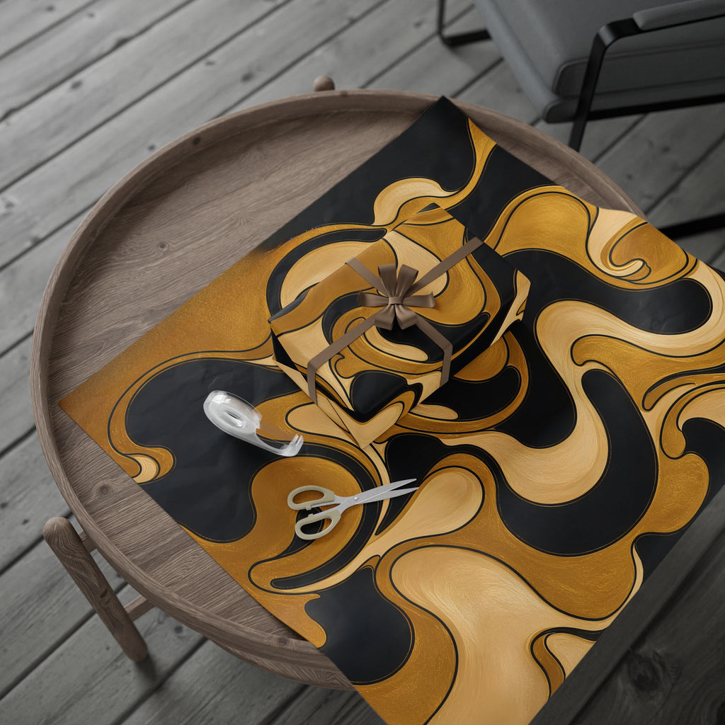 Fillmore Flow - Gold & Black Wrapping Paper