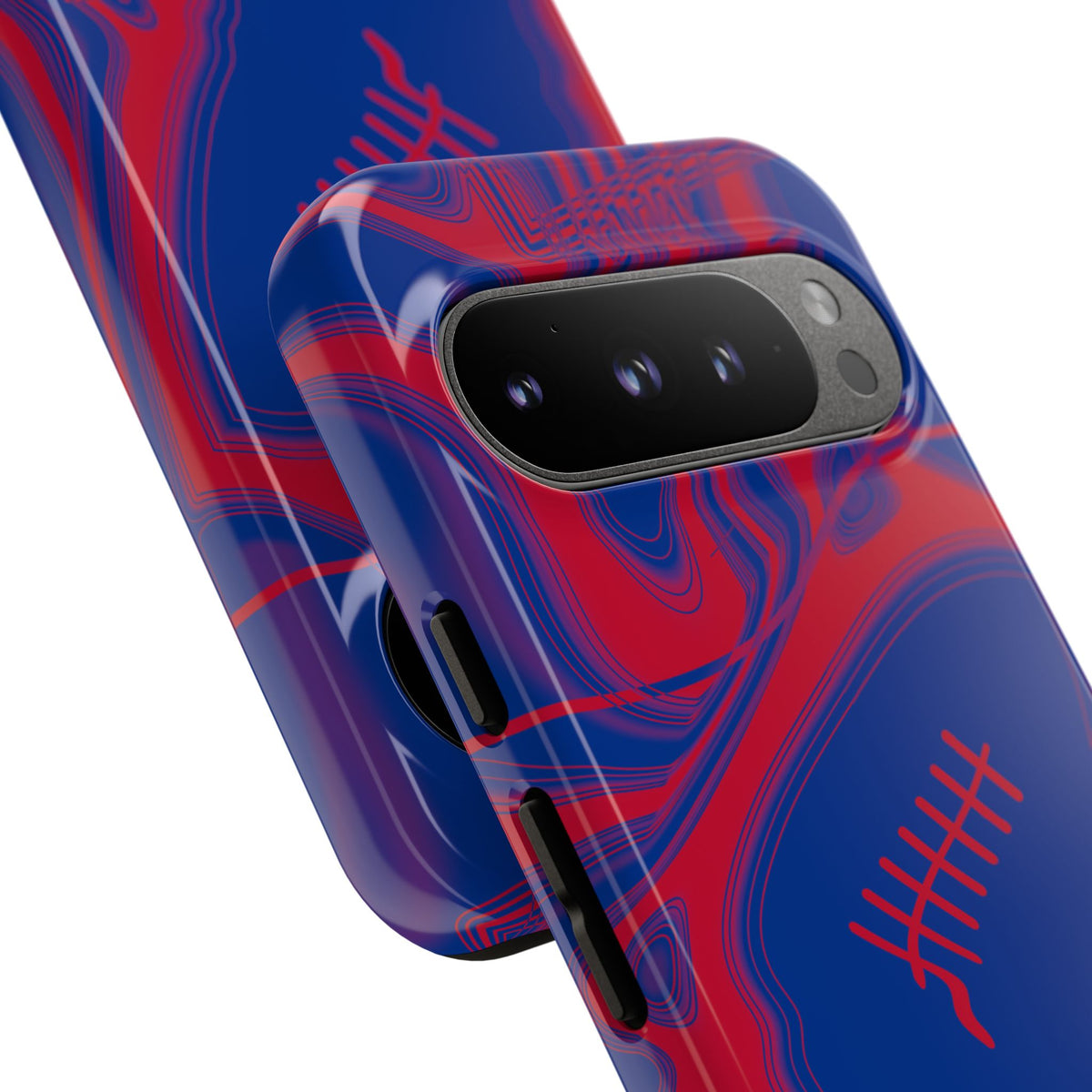 Royal Blue & Red Trippy Football Phone Case