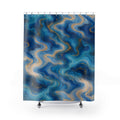 Ocean Blue Marble Shower Curtain