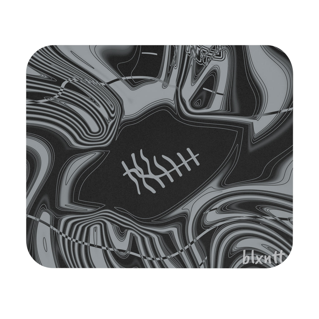 Black & Silver Trippy Football Mouse Pad