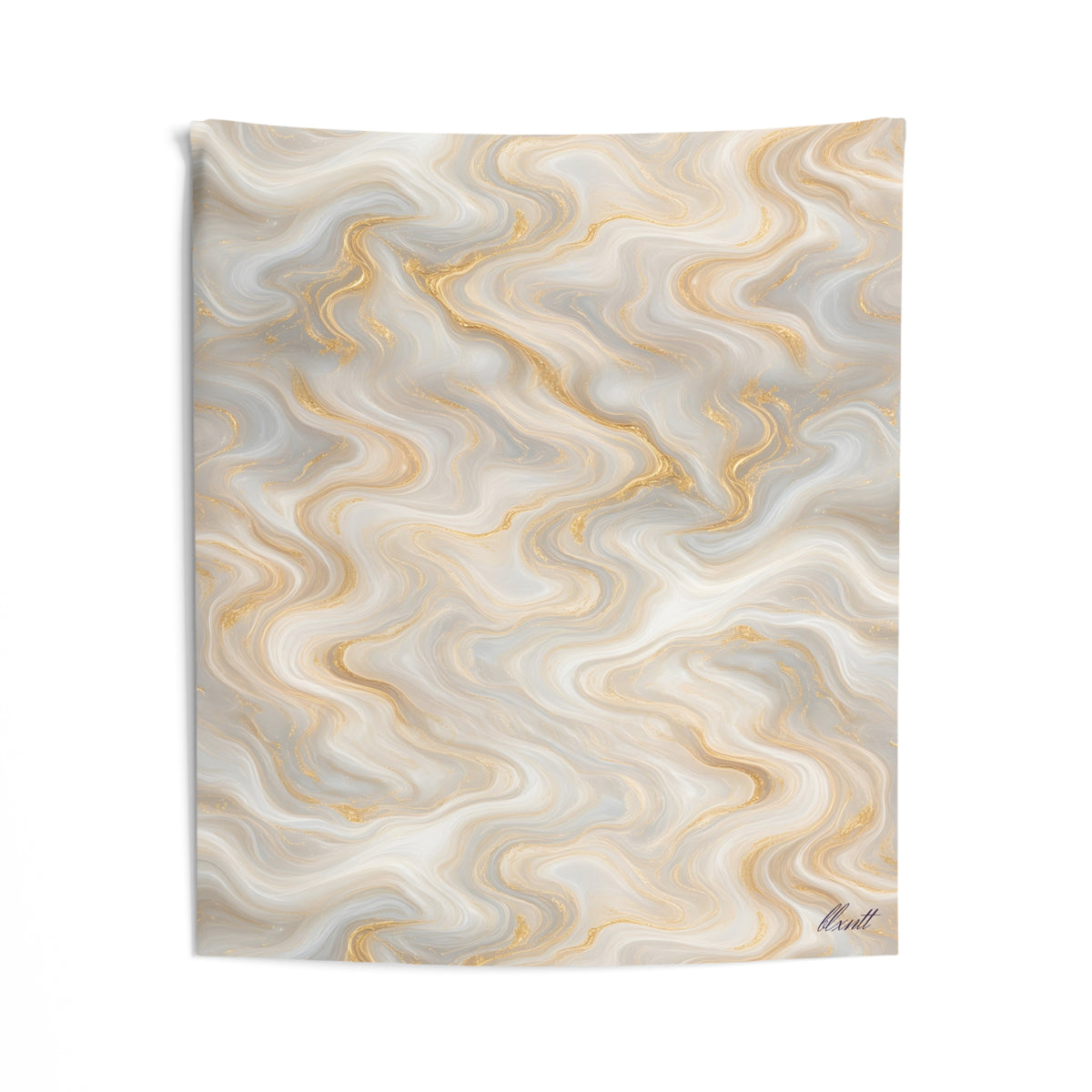 White & Gold Marble Tapestry