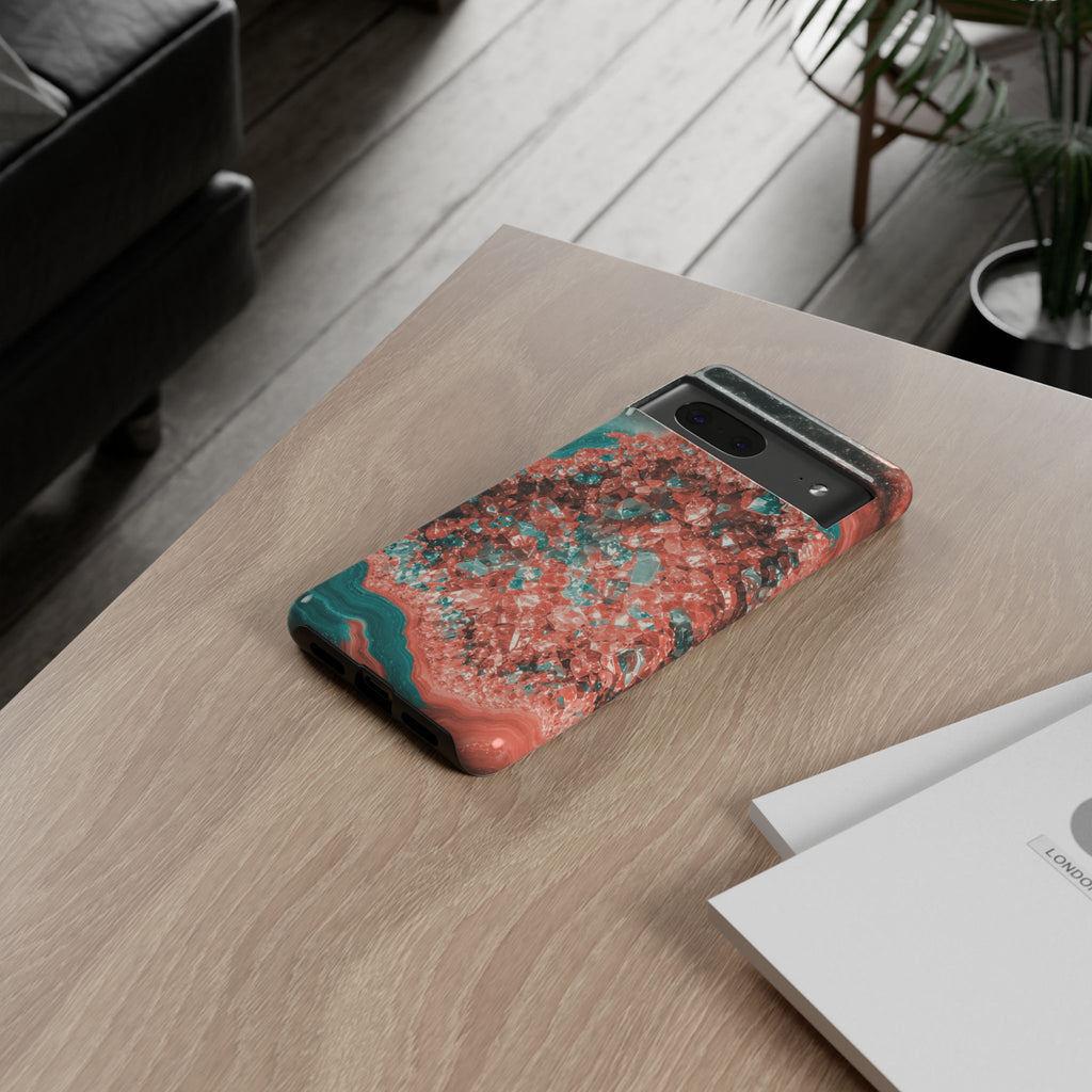 Geode Core - Coral Teal Phone Case