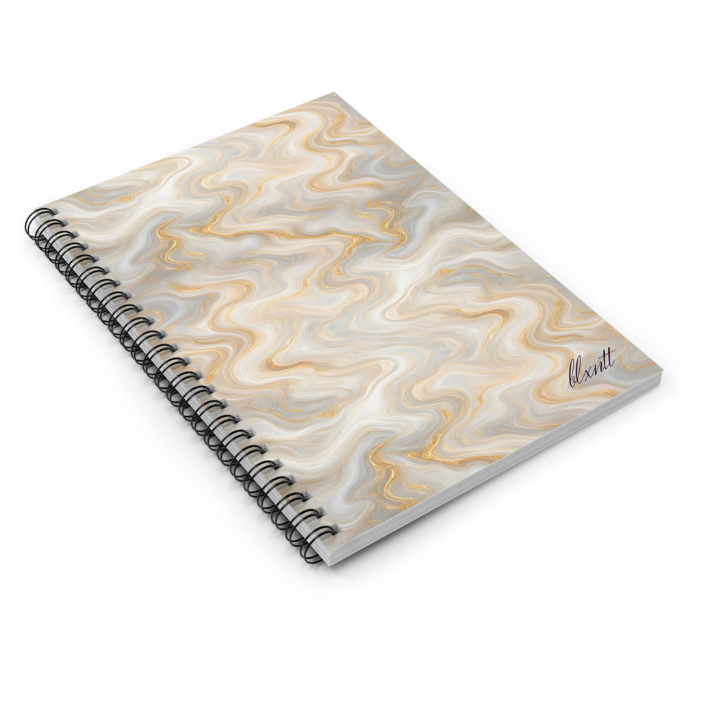 White & Gold Marble Spiral Notebook