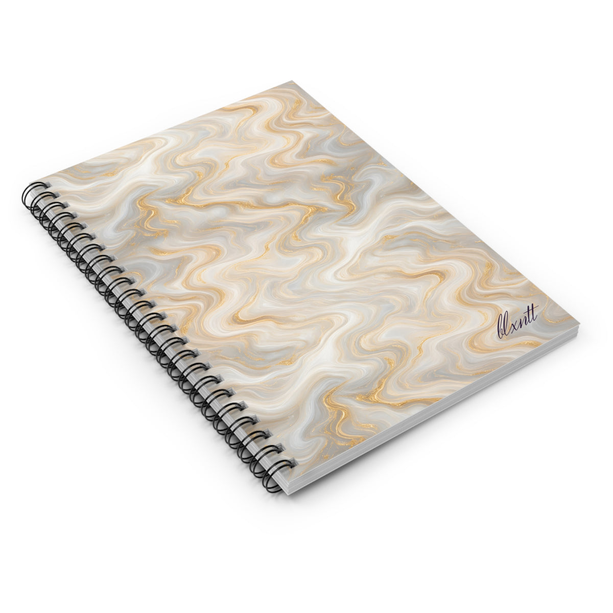 White & Gold Marble Spiral Notebook