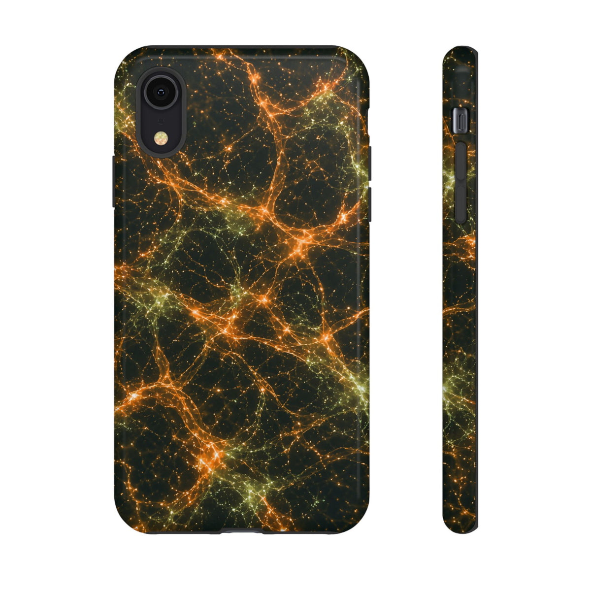 Neon Mycelium - Electric Tangerine Teal Phone Case