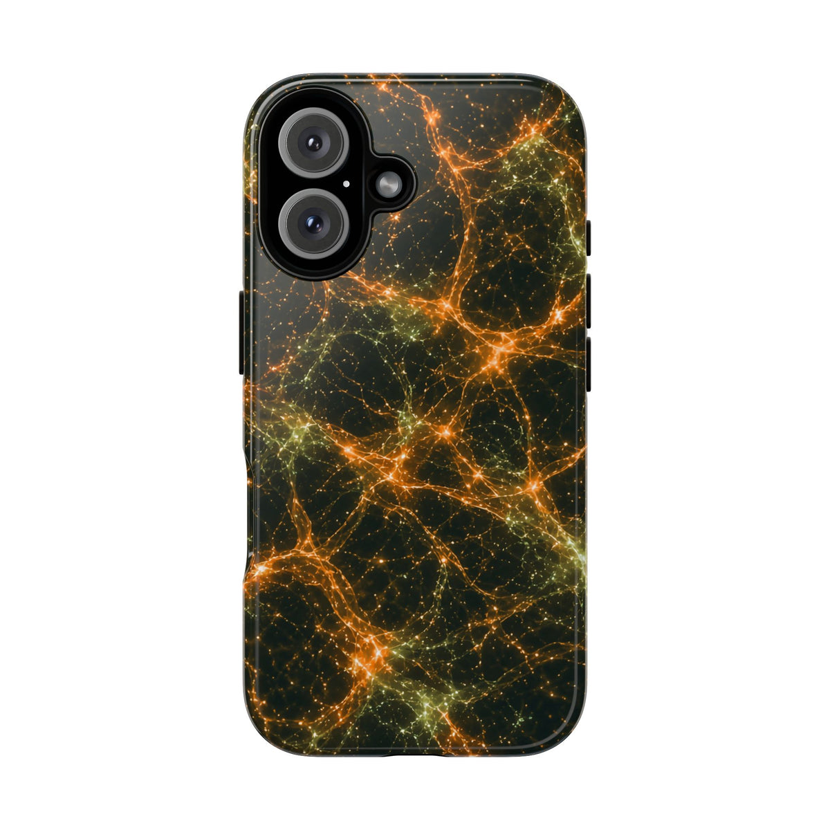 Neon Mycelium - Electric Tangerine Teal Phone Case