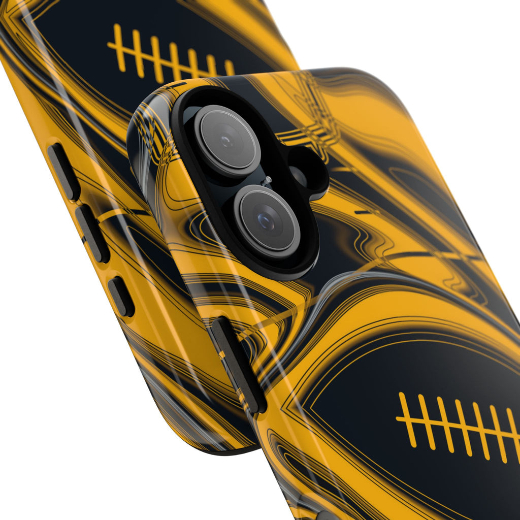 Black & Gold Trippy Football Phone Case