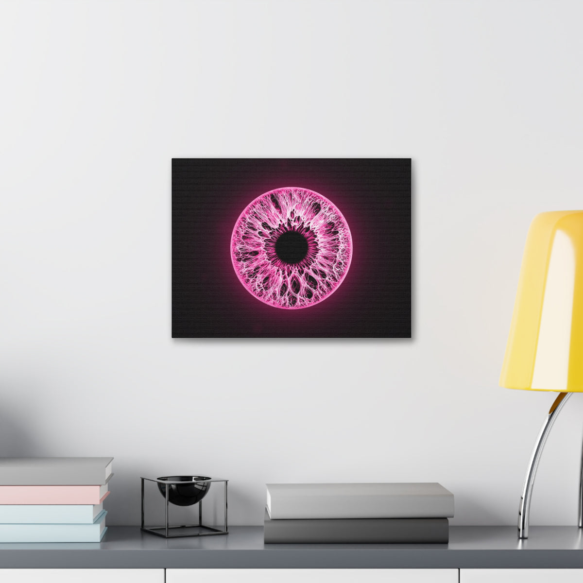 BLXNTT Iris – Lace Web Neon Pink Glossy Canvas