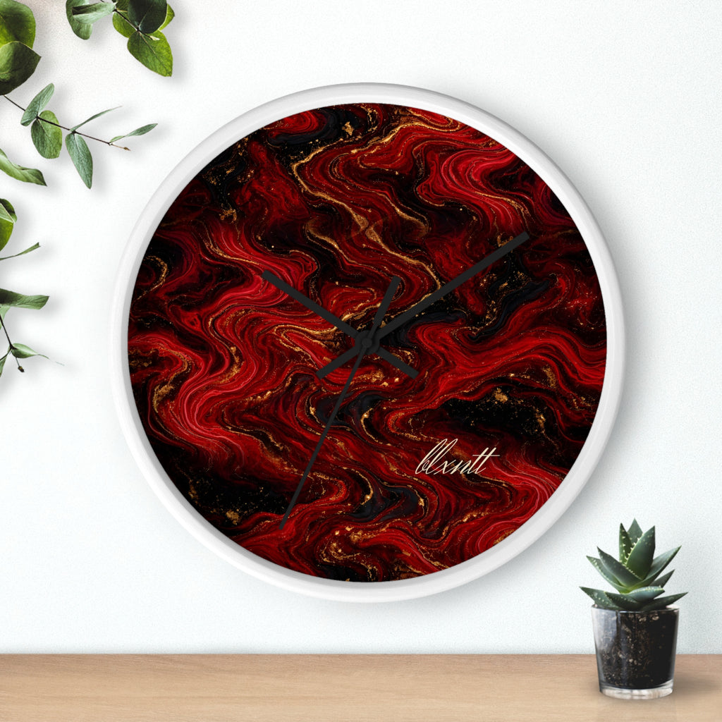 Red & Black Marble Wall Clock