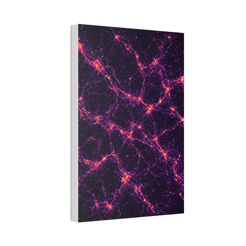 Neon Mycelium - Sunset Synapse Glossy Canvas