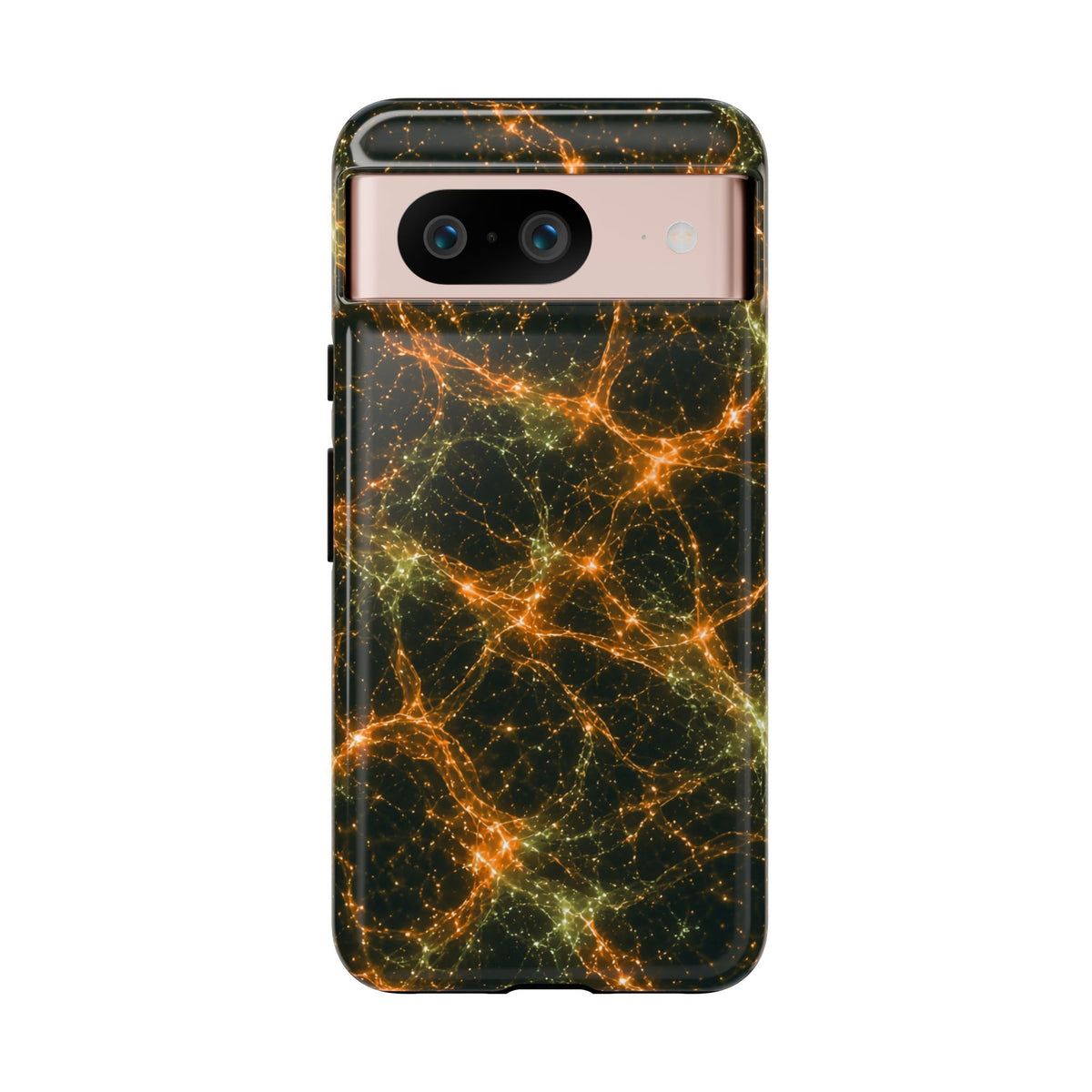 Neon Mycelium - Electric Tangerine Teal Phone Case