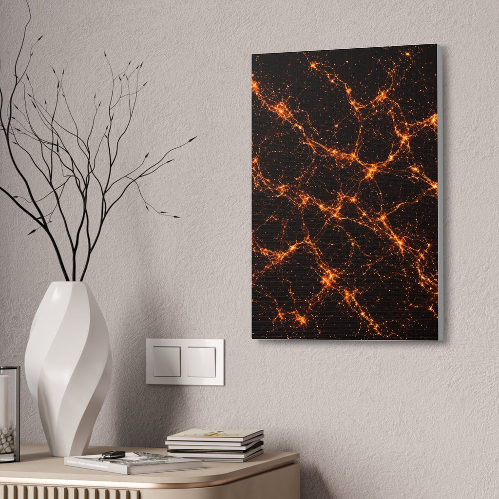 Neon Mycelium - Solar Flare Glossy Canvas