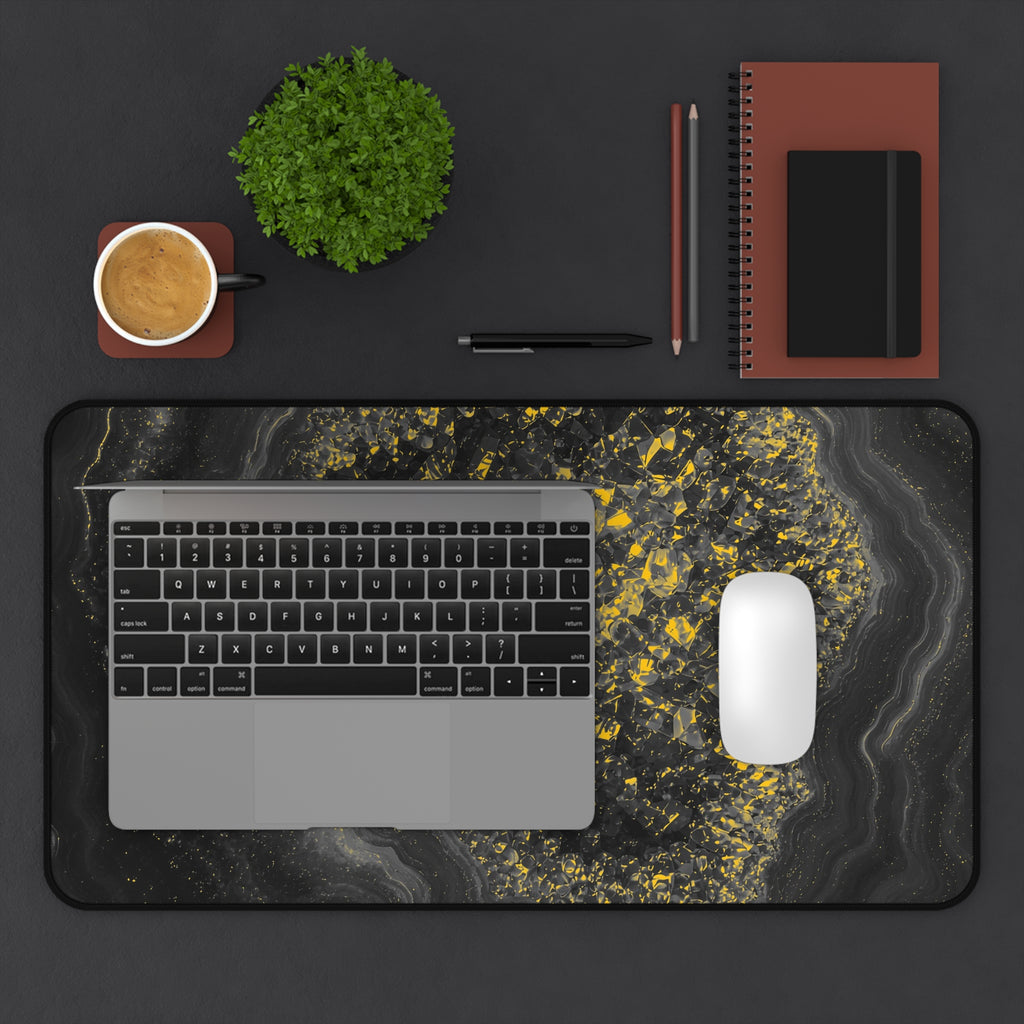 Geode Core - Mono Gold Spark Desk Mat
