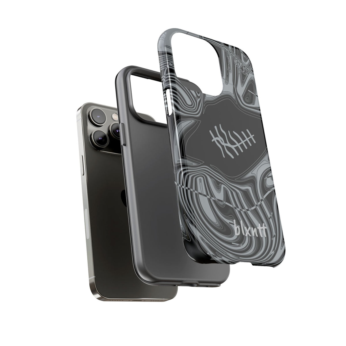 Black & Silver Trippy Football Phone Case