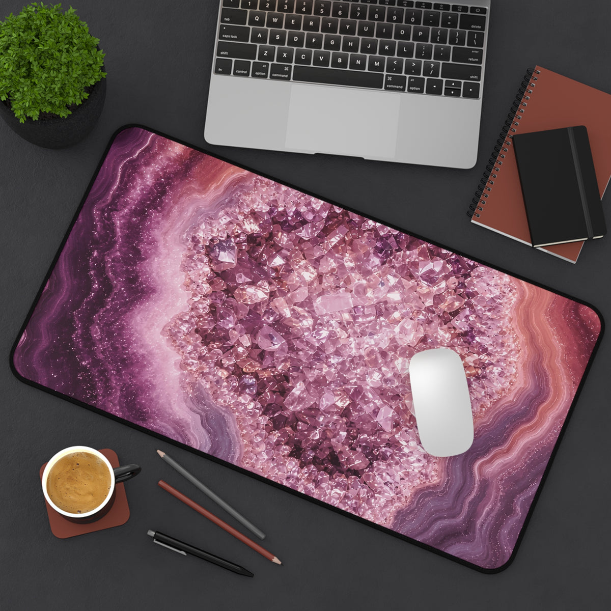 Geode Core - Rose Quartz Desk Mat