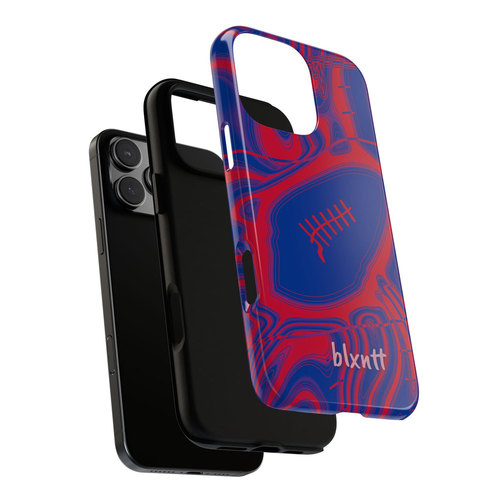 Royal Blue & Red Trippy Football Phone Case