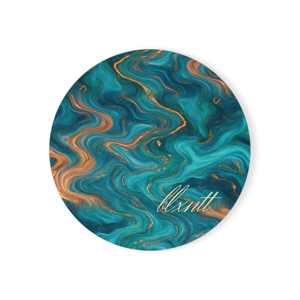 Turquoise & Copper Marble Coaster