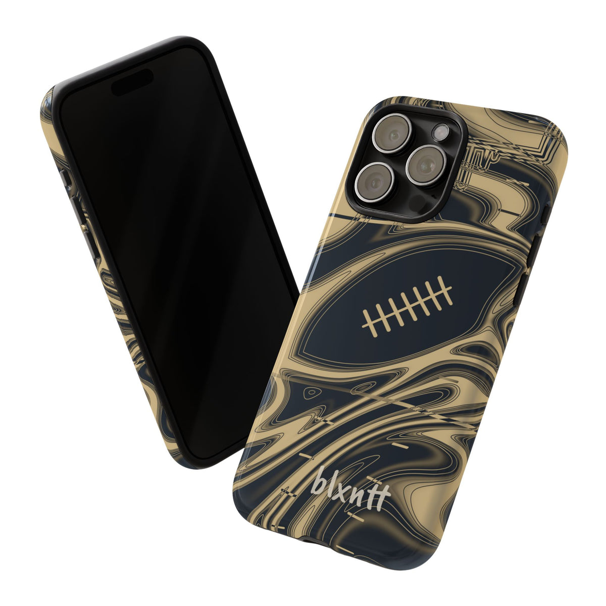 Old Gold & Black Trippy Football Phone Case