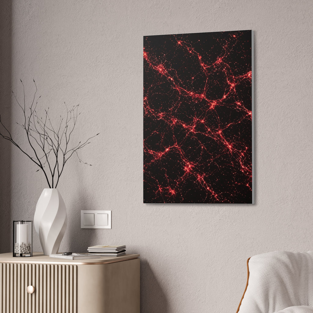 Neon Mycelium - Blood Moon Glossy Canvas
