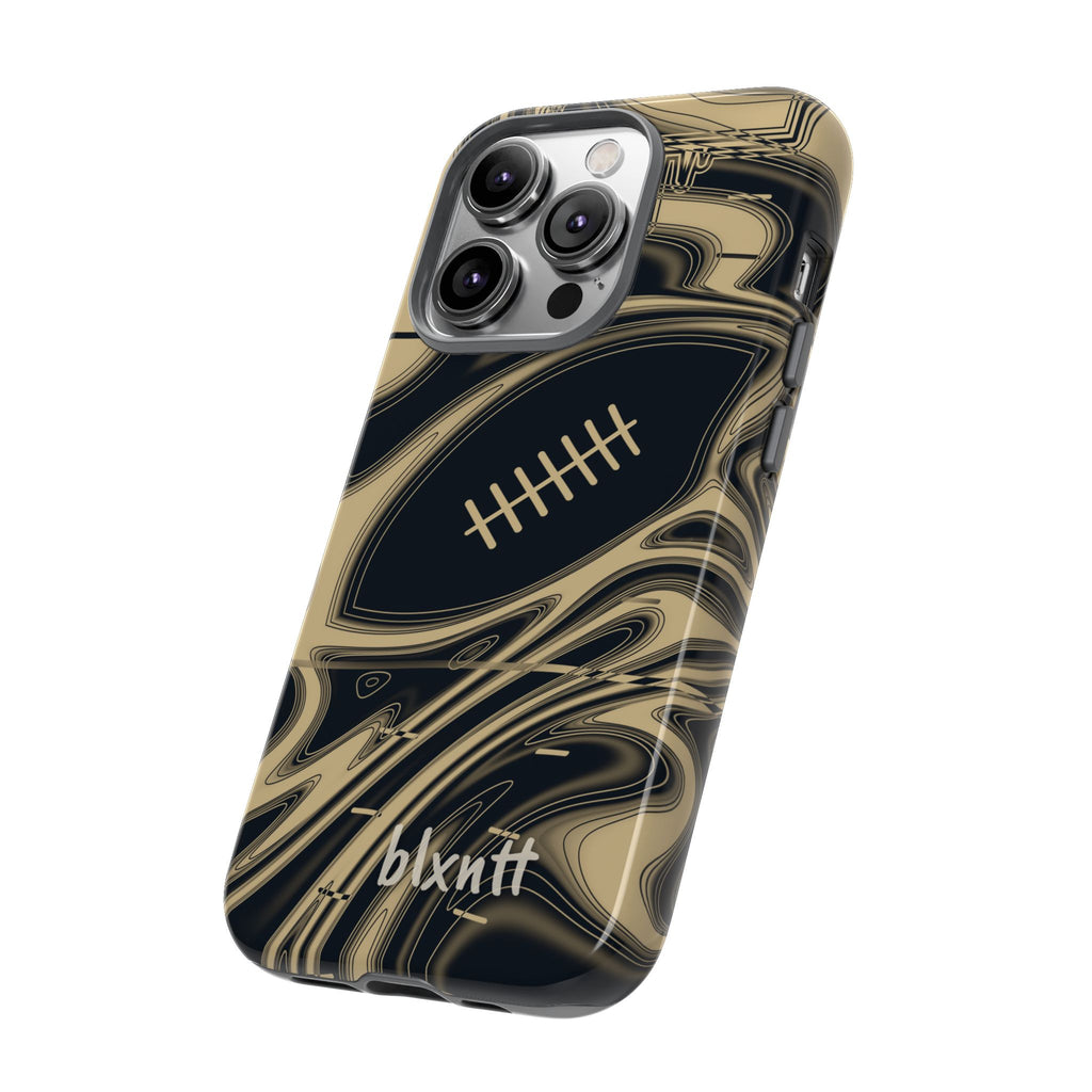 Old Gold & Black Trippy Football Phone Case