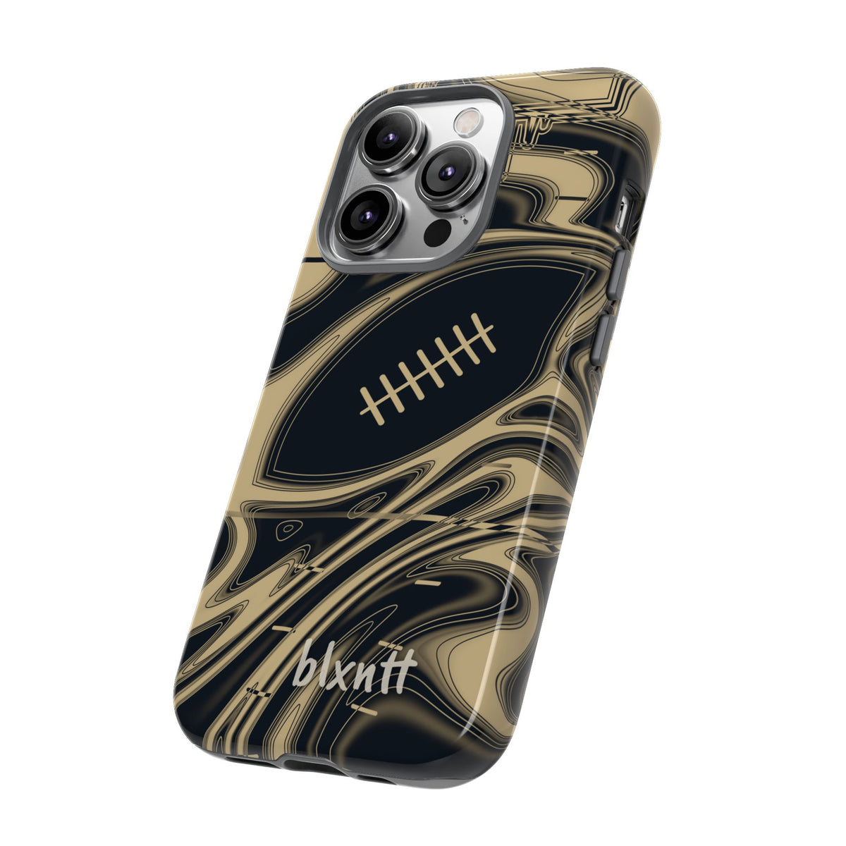 Old Gold & Black Trippy Football Phone Case