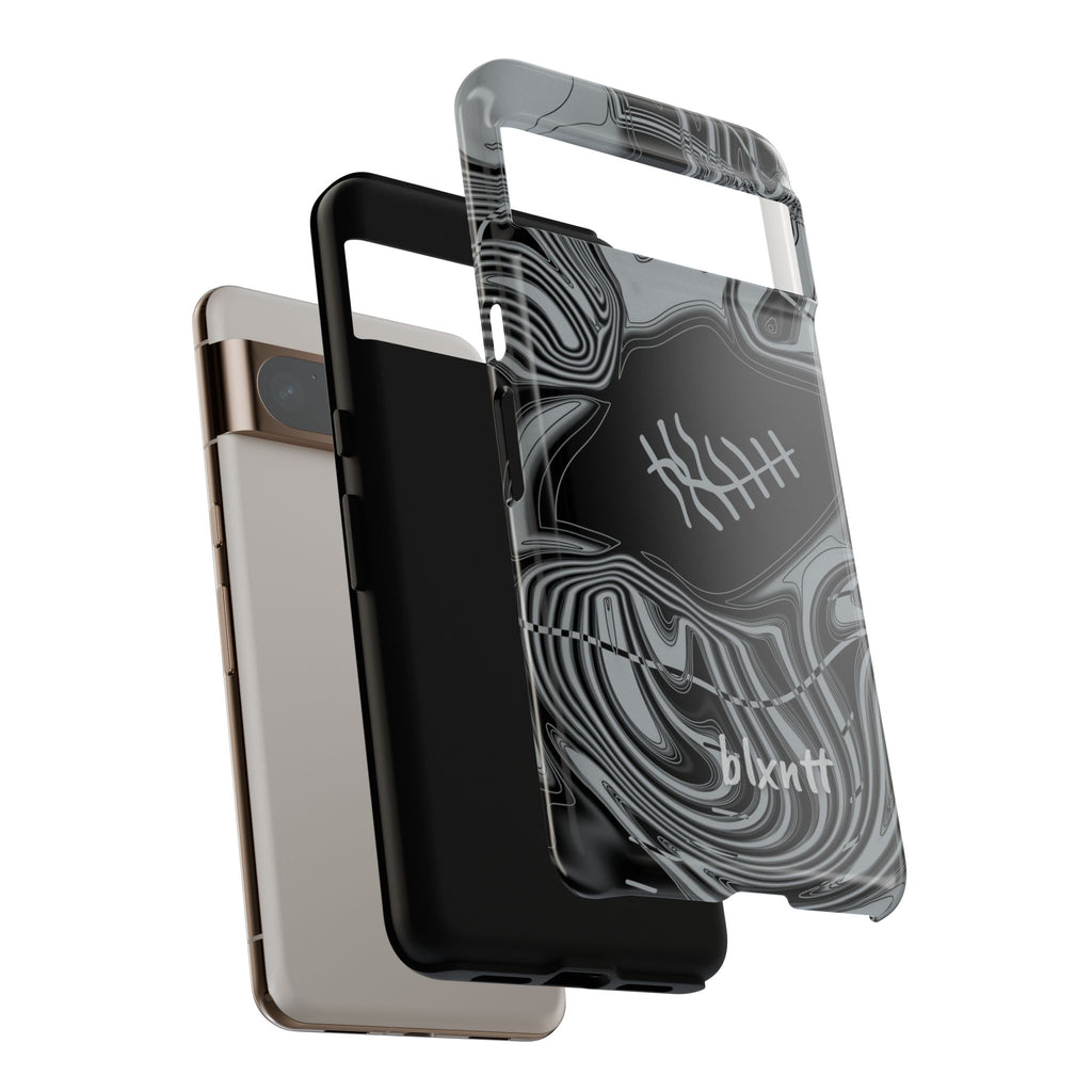 Black & Silver Trippy Football Phone Case