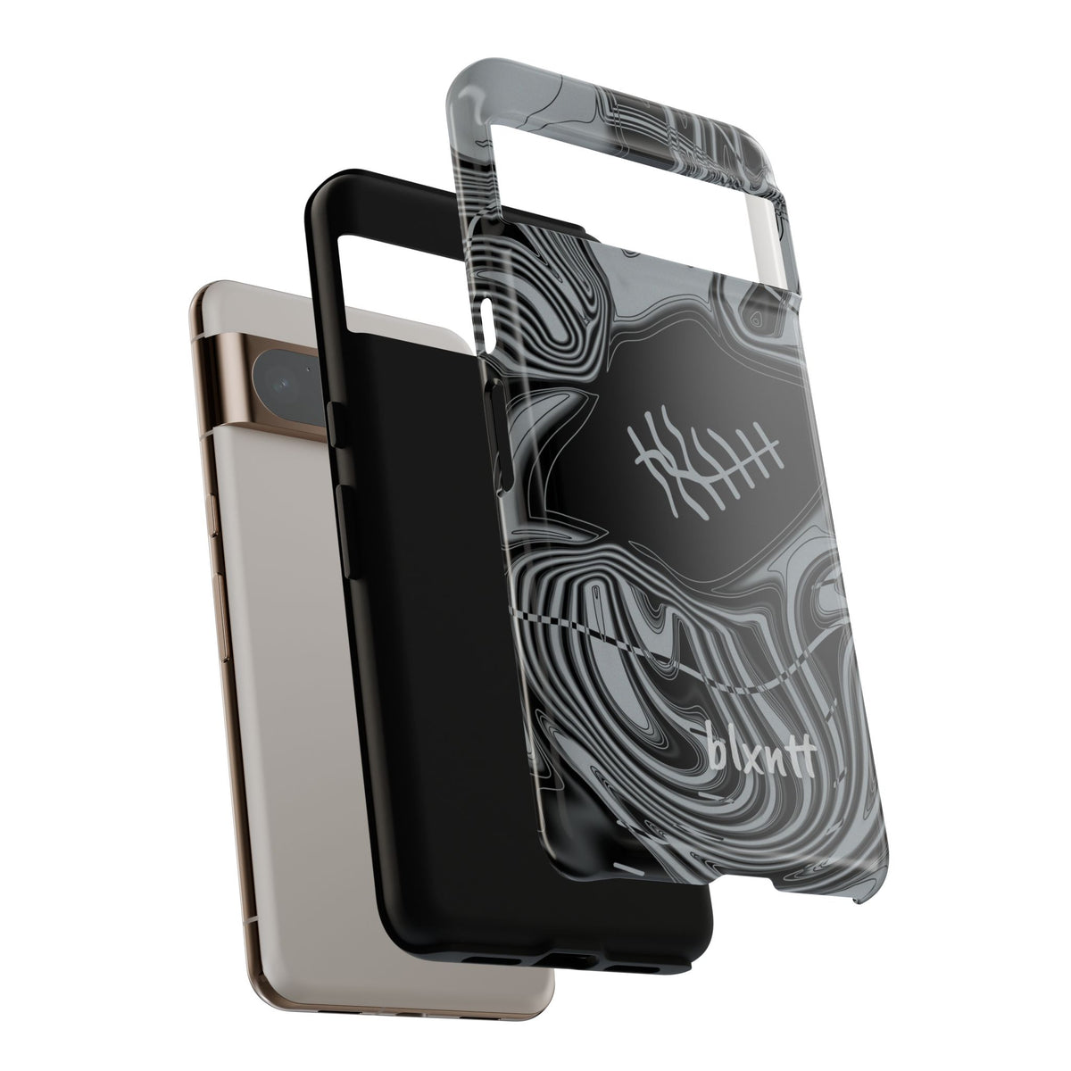 Black & Silver Trippy Football Phone Case