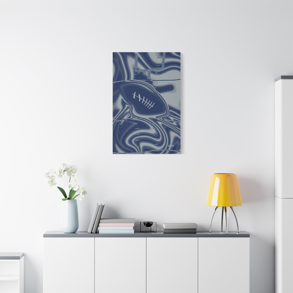 Blue & Gray Trippy Football Canvas