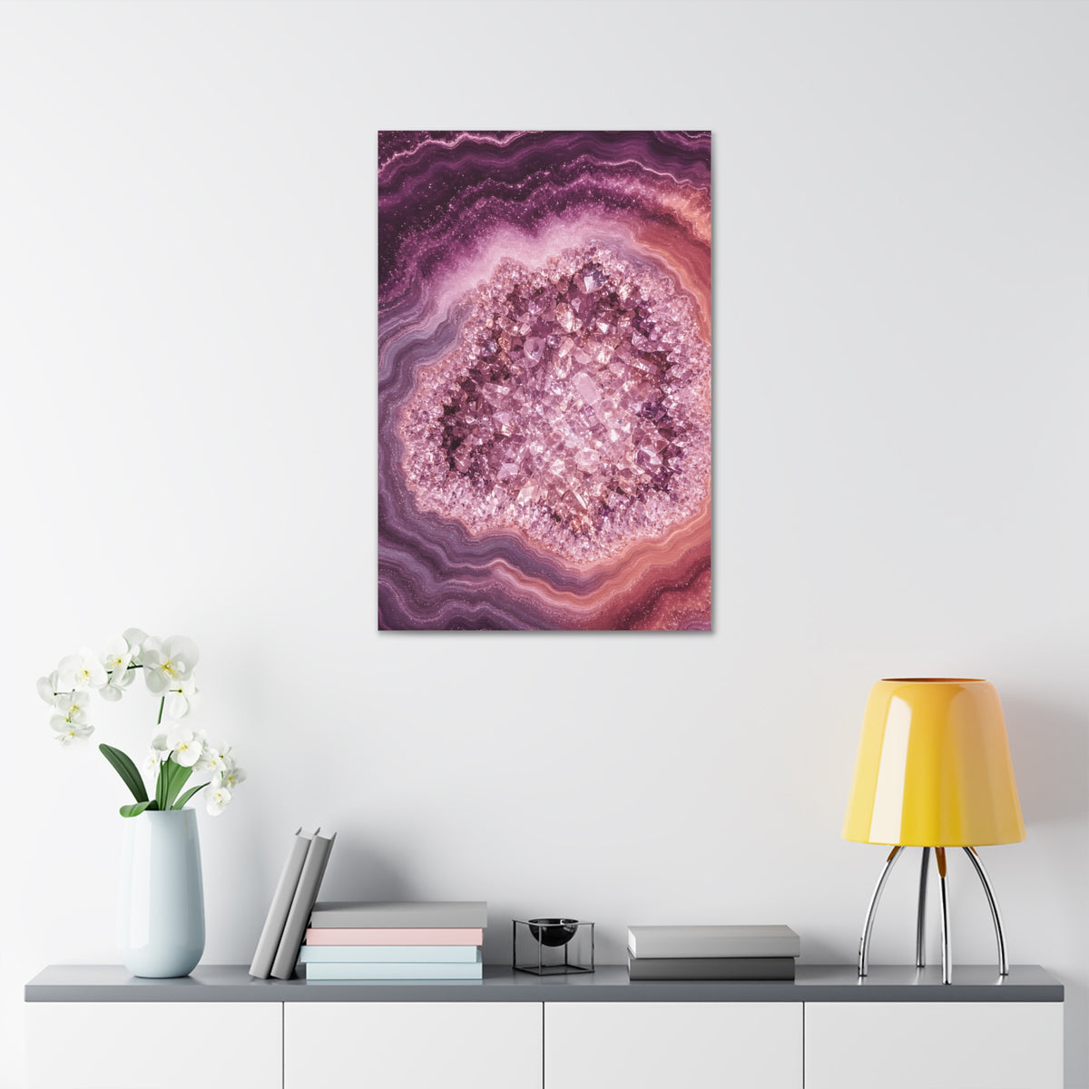 Geode Core - Rose Quartz Glossy Canvas