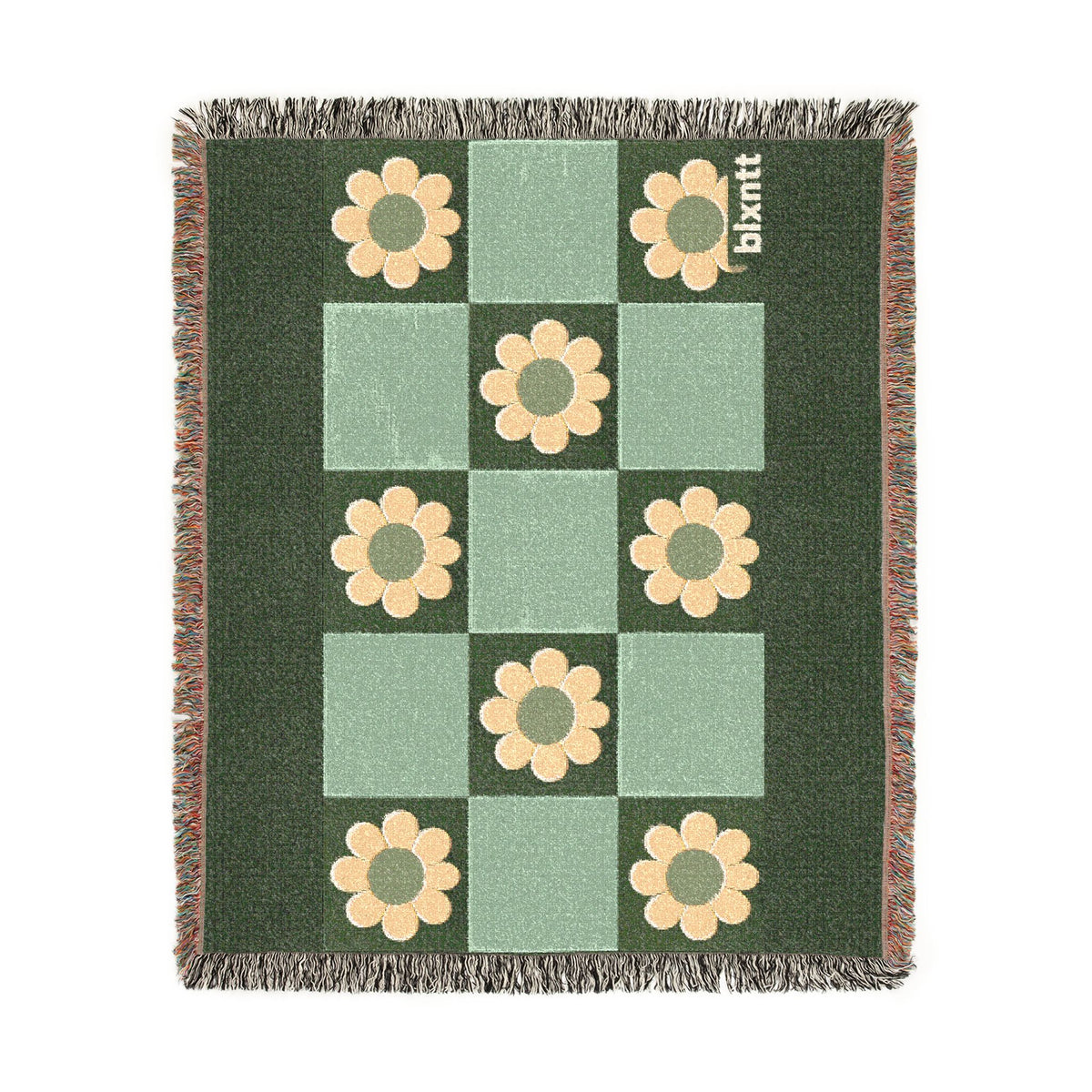 BLXNTT Green Hippie Woven Blanket #2