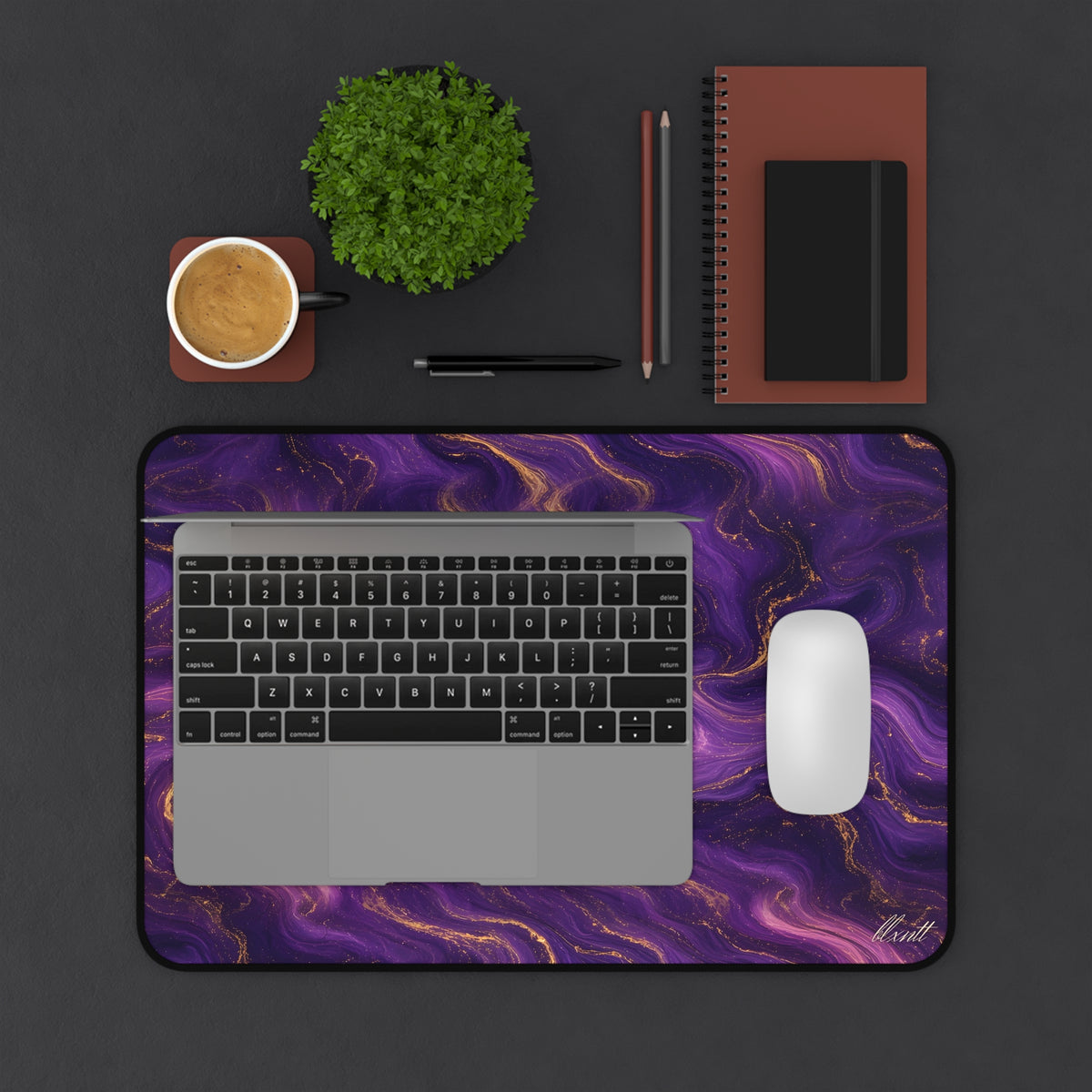 Royal Purple Marble Desk Mat
