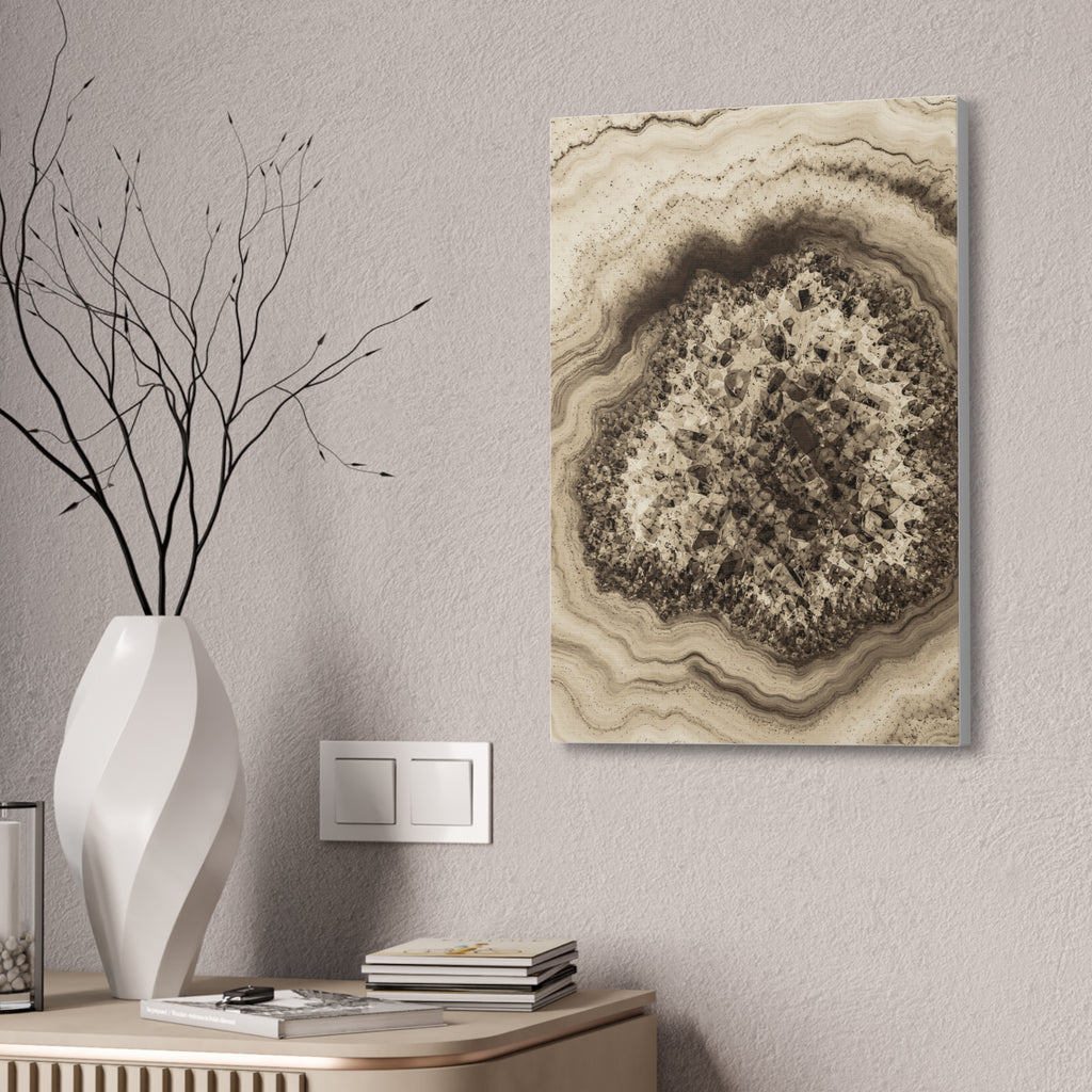 Geode Core - Ink on Paper Glossy Canvas