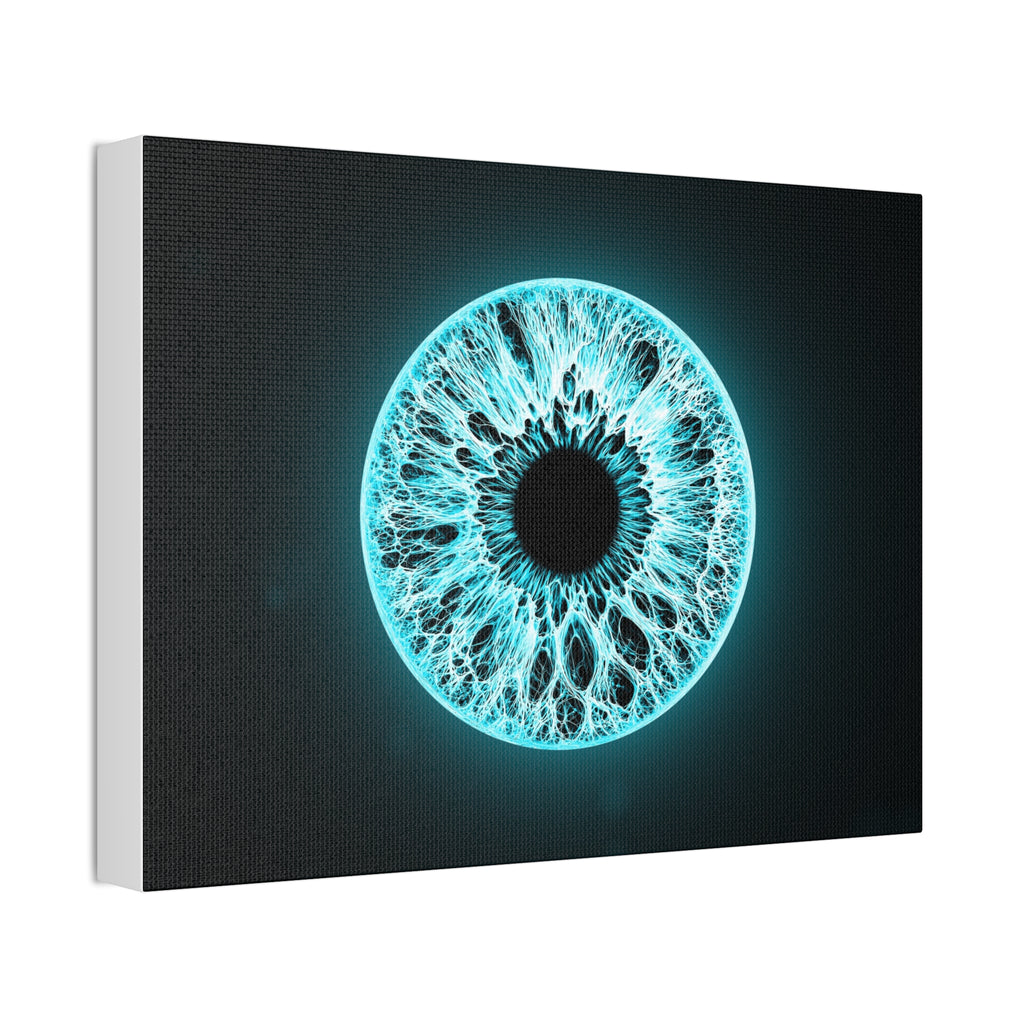 BLXNTT Iris – Lace Web Electric Cyan Glossy Canvas