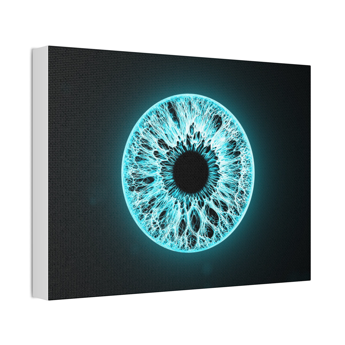BLXNTT Iris – Lace Web Electric Cyan Glossy Canvas