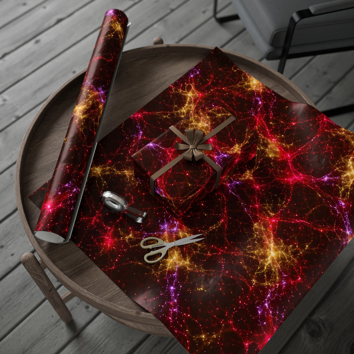 Neon Mycelium - Rainbow Nerve Wrapping Paper