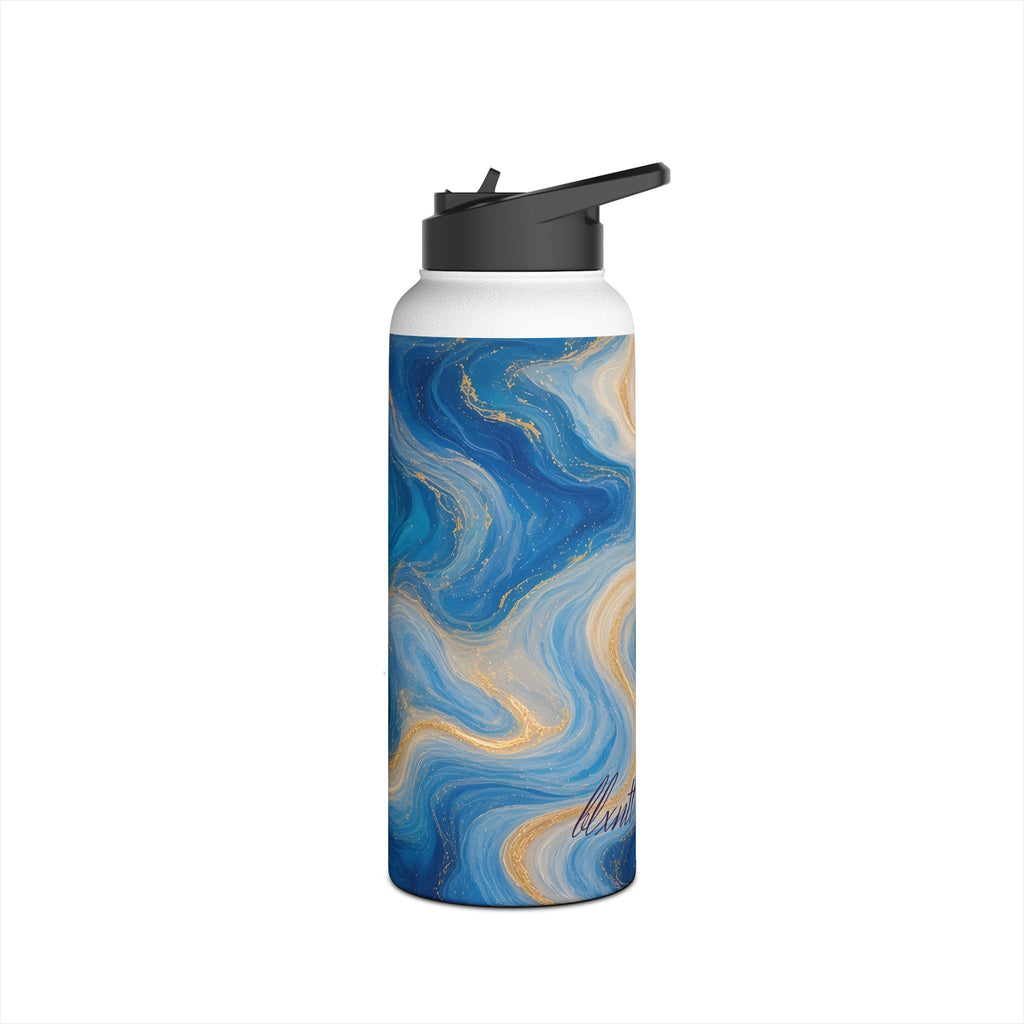 Ocean Blue Marble Water Bottle