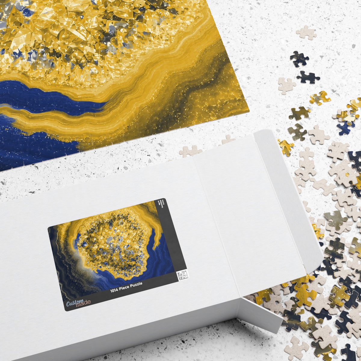 Geode Core - Mustard Navy Jigsaw Puzzle