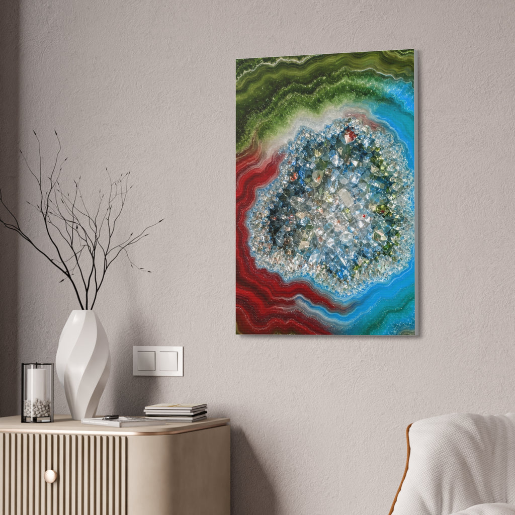 Geode Core - Lagoon Glossy Canvas