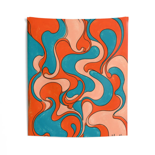 Fillmore Flow - Blood Orange & Teal Tapestry