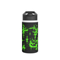 Green Spiderweb Pumpkin Water Bottle