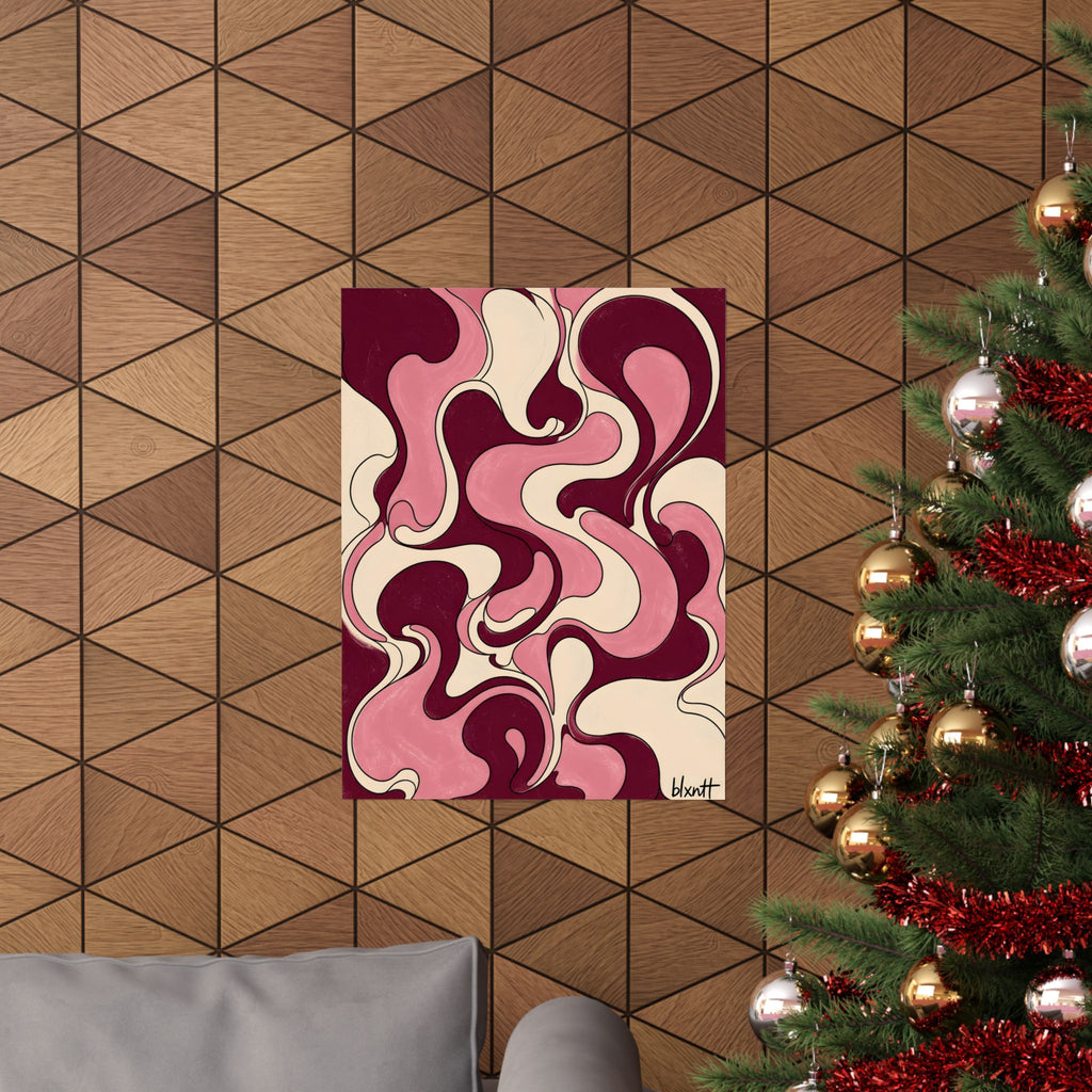 Fillmore Flow - Burgundy & Blush Poster