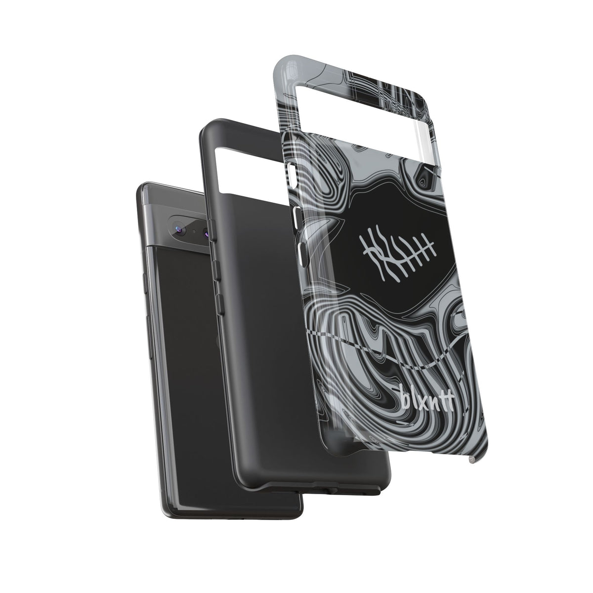 Black & Silver Trippy Football Phone Case