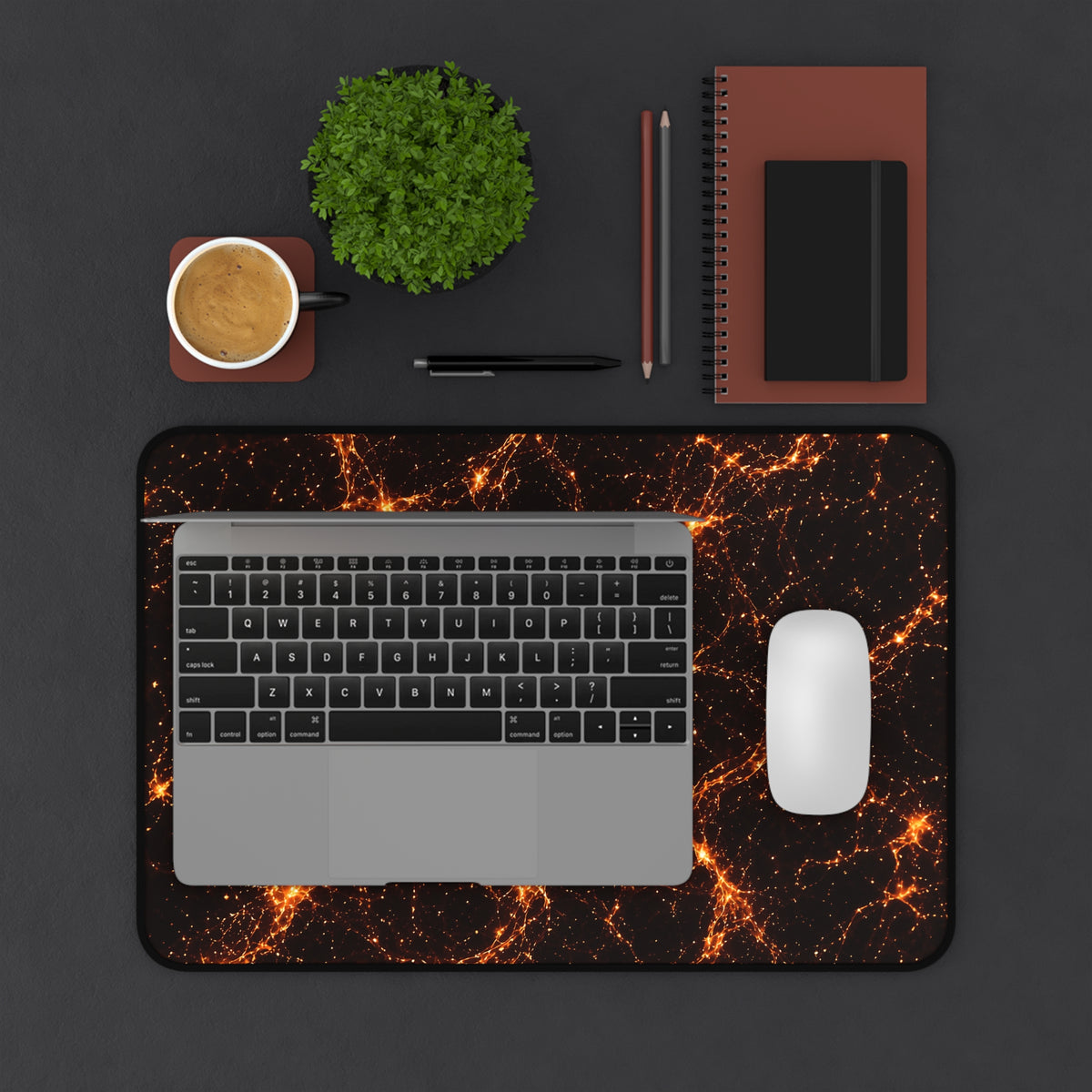 Neon Mycelium - Solar Flare Desk Mat