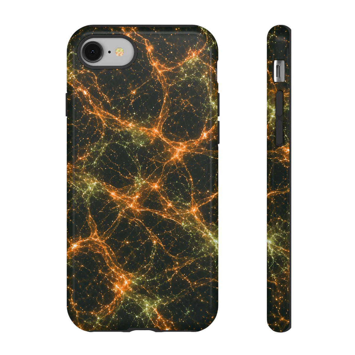 Neon Mycelium - Electric Tangerine Teal Phone Case