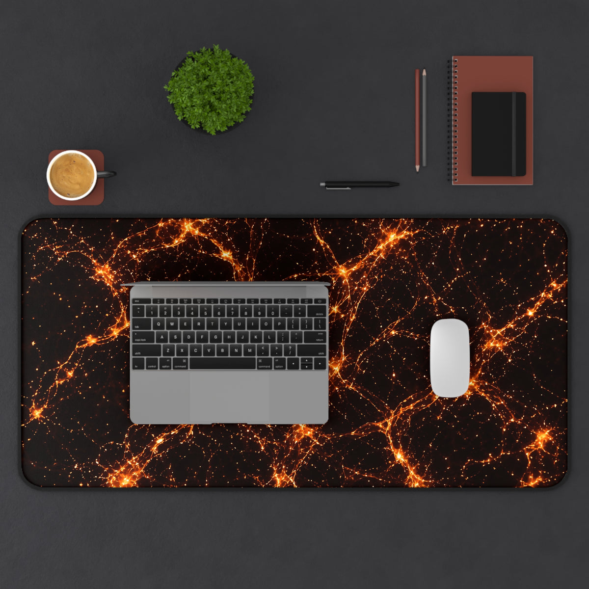 Neon Mycelium - Solar Flare Desk Mat