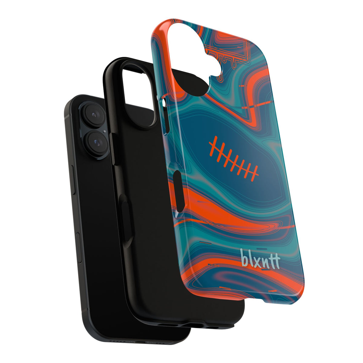 Aqua & Orange Trippy Football Phone Case