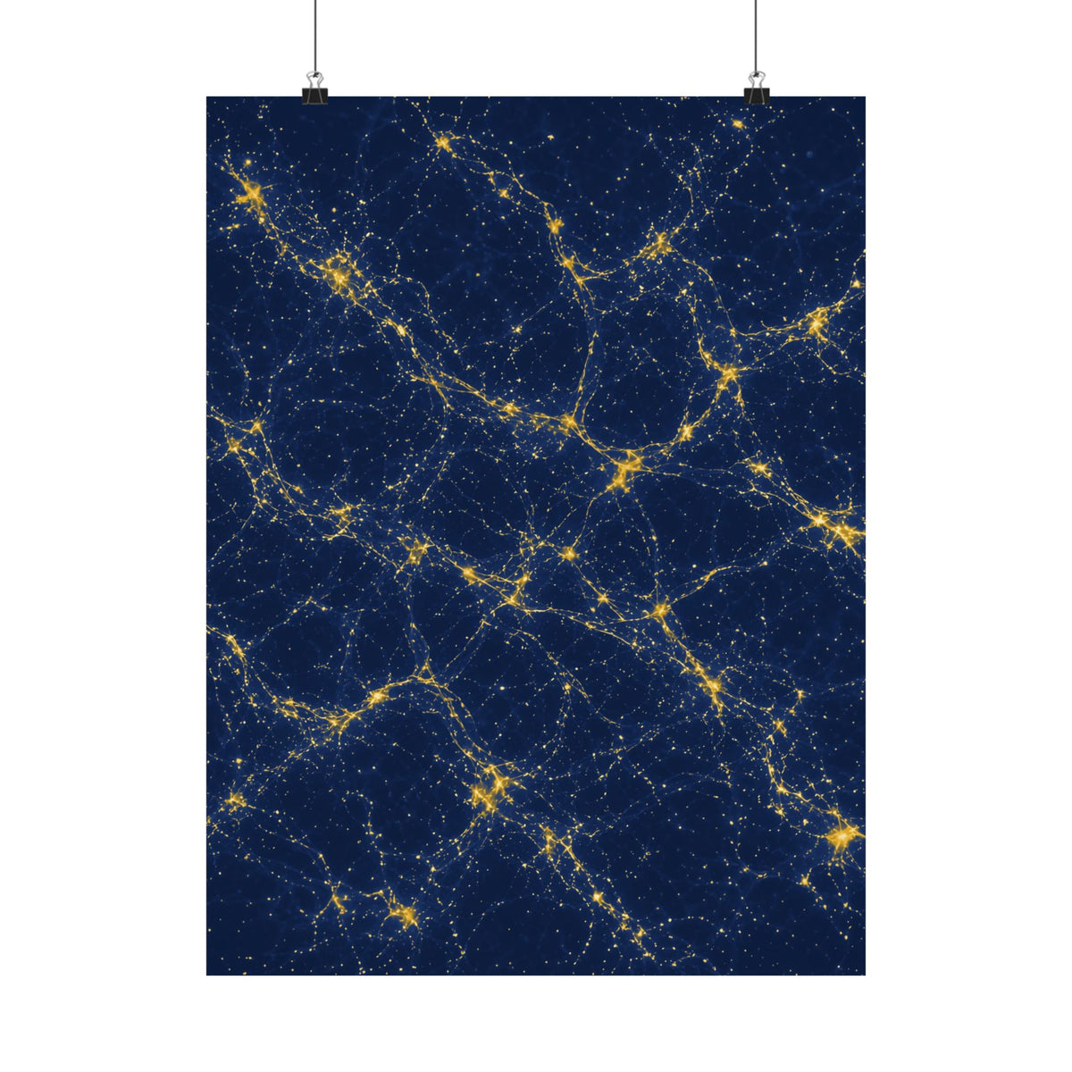 Neon Mycelium - Mustard Navy Poster
