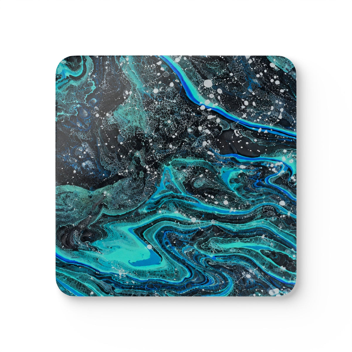 BLXNTT Deep Current Pour Hardboard Coasters with Cork Bottom (Set of 4)